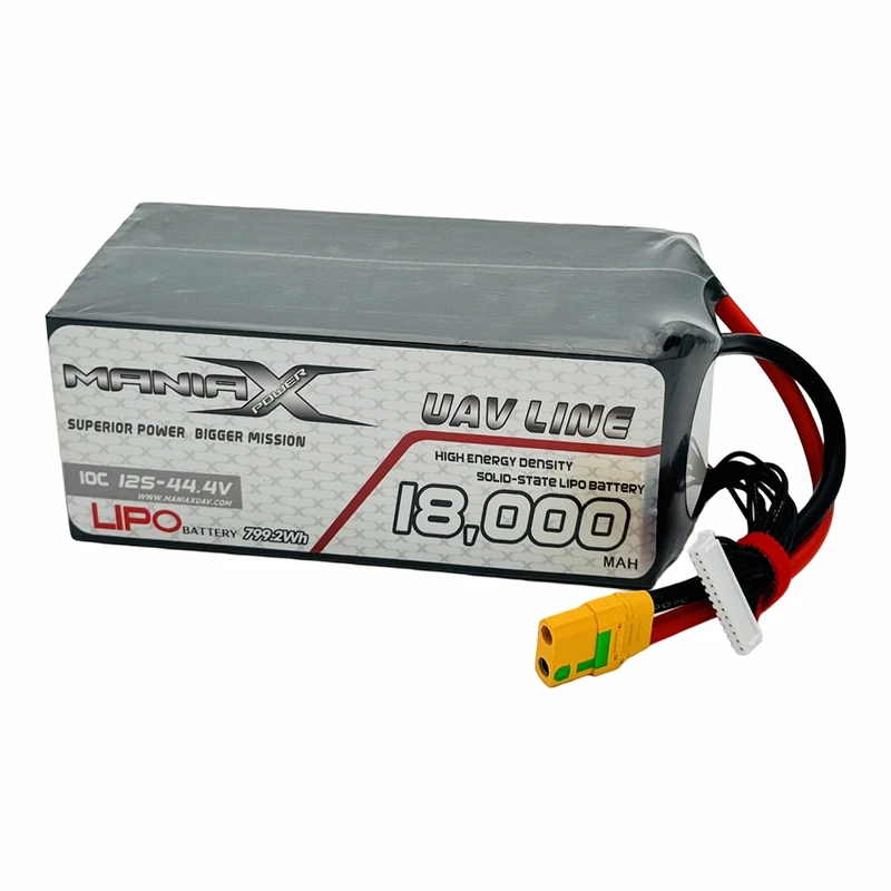 ManiaX Solid-State Lipo 12S-44.4V 18 000 mAH 10C Drönare och UAV-batteri