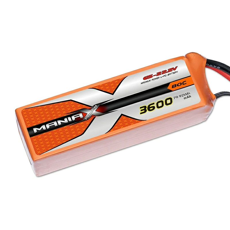 6S-22.2V 3600mAh 80C Lipo-batteri