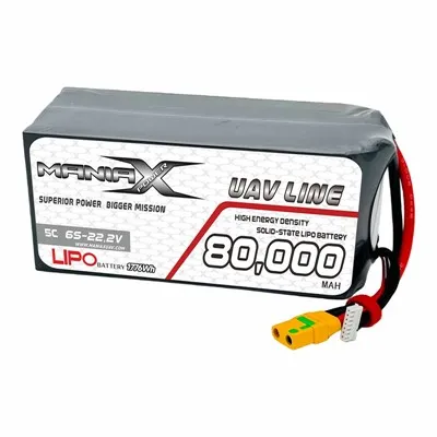 400Wh/Kg Solid-State Lipo 6S-22,2V 80 000 mAh 5C Drönare/UAV/eVTOL/Multi-Rotors Batteri